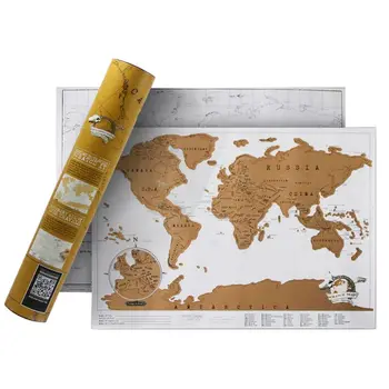 Scratch off Zemljevid Sveta, Potovanja Zemljevidu Plakat Enostavno Praskanje Zlato Folijo Razkriva Cenijo vsako Potovanje Navdušenec