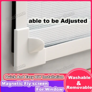 Nastavljiv Magnetni Okno Zaslon za Okna, proti komarjem Mreže z Full Frame Izmenljive Stroj z Enostavno DIY Installati