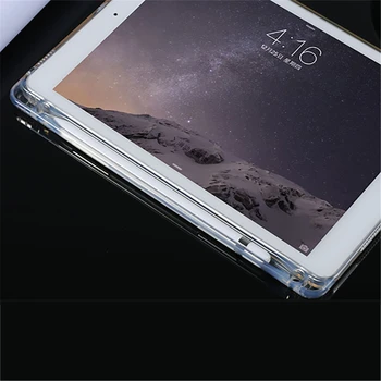 Mehko silikonsko ohišje za Apple iPad Mini Zraka 1 2 3 4 5 6 7 Pro 9.7 10.2 10.5 11 pregledni lupini z Svinčnik Imetnik zadnji pokrovček