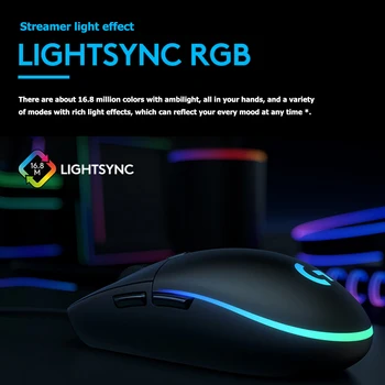 Logitech - G102 LIGHTSYNC 2. Gen Gaming Optično Miško, Žična Optična Miška, Namizni / Prenosni računalnik Združljiv z Windows,bela, črna