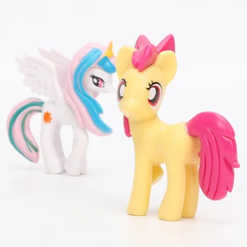 12pcs Moj Mali Ponija Igrače Rainbow Unicorn Mini Konj PVC figuric Iskrico Zmaj Lutke Igrače za Childrend Darila 2M01