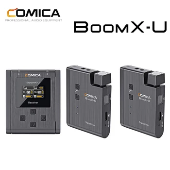 Comica Boom X-U U2 boomX-U Vsesmerni Brezžični Mikrofonski Komplet 3,5 mm TRS Oddajanje Ravni Večnamenski Mini UHF Mic