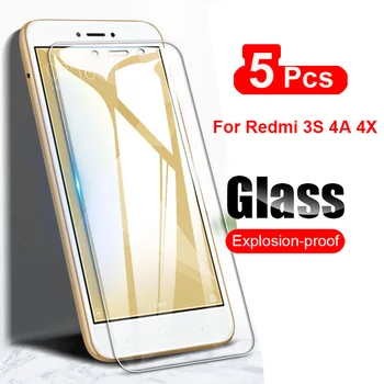 5Pcs Kaljeno Steklo Za Xiaomi Redmi 3S 4A 4X Screen Protector Film Za Xiaomi Redmi 4X 4A 3 Pro 3S ShockProof Stekla Straža Jasno