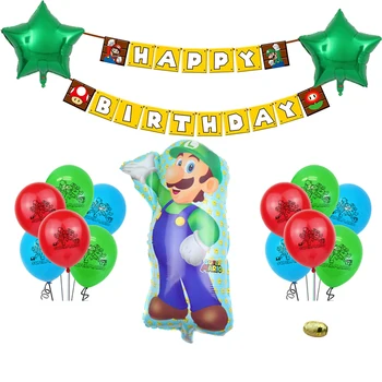 Super Mario Baloni Superheroj Maker Igre Trebušaste Rojstni Dan Banner Baby Tuš Okraski Stranka Luigi Bros Folija Balon