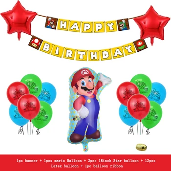 Super Mario Baloni Superheroj Maker Igre Trebušaste Rojstni Dan Banner Baby Tuš Okraski Stranka Luigi Bros Folija Balon