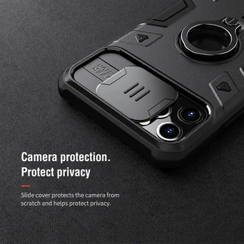 Za iPhone 11 Pro Max Primeru zvonil telefon stojalo držalo NILLKIN Stran Fotoaparata Zaščito Zasebnosti Nazaj Kritje za iPhone 11 Pro primeru