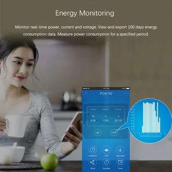 Sonoff Pow R2 15A Wifi Smart Stikalo z Alexa Google Doma Z večjo Natančnost Zaslona Poraba Energije Pametni Dom Moči Delo