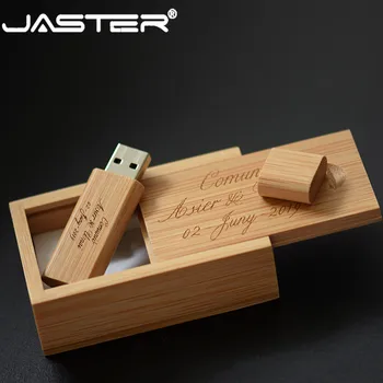 JASTER (prosto po meri logo) lesene bambusa + oknu pomnilniški ključek USB 2.0 pendrive 4GB 8GB 16GB 32GB 64GB fotografija, poročna darila