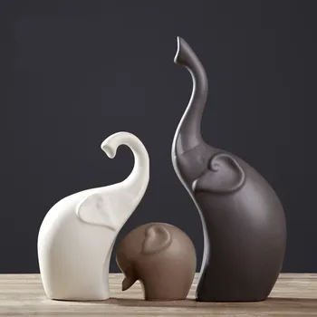 Evropa Keramike Slon Figurice Živali Okraski Obrti Miniature Darila za Dom Poročno Dekoracijo Obrti