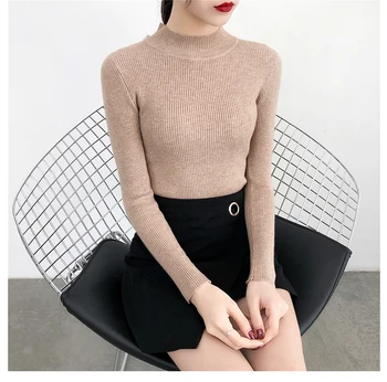 Turtleneck Ženske Puloverju Pulover Pomlad Pletene Džemper Osnovne Top Moda Jeseni Dolg Rokav Korejske Ženske Obleke 2020
