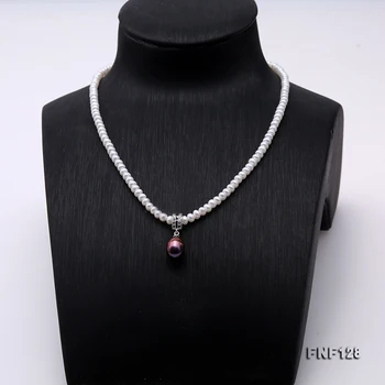 JYX Neverjetno očarljivo vijolično naravnih biserne ogrlice choker biserna ogrlica, 4-5mm sladkovodnih biserna ogrlica 16
