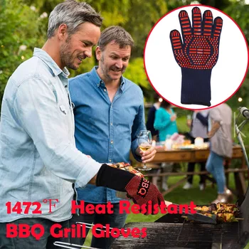 1472℉ Toplotno Odporen BBQ Grill Rokavice za Kadilec Žar za Peko, Kuhanje Varjenje перчатки guantes kuhinja orodja za zaščito roke