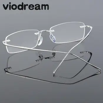 Viodream Rimless Očala Okvirji Super Lahka Poslovnih Čistega Titana Eyeglass Očal Okvir Optičnih Očal Okvir Oculos De Grau