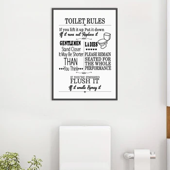 Moderno in zanimivo, kopalnica pravila logotip, tiskanje plakatov wall art oljna slika, wc duhovit sliko kopalnica doma decoratio