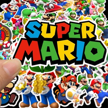 50PCS Super Mario Igre Anime Risanke Nalepke DIY Kolo Potovalne Prtljage Telefon Kitara Laptop Nepremočljiva PVC Klasična Igrača Nalepke