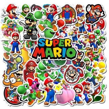 50PCS Super Mario Igre Anime Risanke Nalepke DIY Kolo Potovalne Prtljage Telefon Kitara Laptop Nepremočljiva PVC Klasična Igrača Nalepke