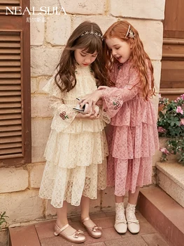 Cvet Vezenje Otroci Stranka Obleko Dekle 8 10 12 leta 2020 Novi korejski Stil Modni Princesa Obleko za najstnice