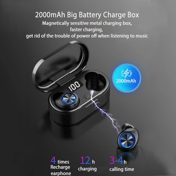 TWS Bluetooth 5.0 Slušalke Prstnih Dotaknite se možnosti Brezžično Čepkov LED Zaslon Slušalke Slušalke z Mikrofonom za iphone xiaomi