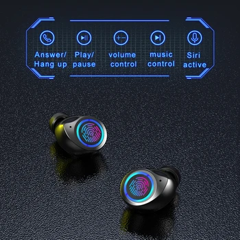 TWS Bluetooth 5.0 Slušalke Prstnih Dotaknite se možnosti Brezžično Čepkov LED Zaslon Slušalke Slušalke z Mikrofonom za iphone xiaomi