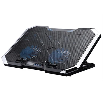 Gaming Laptop Hladilnik Notebook Cooling Pad 6 Tiho Modra LED Ventilatorji Močan Pretok Zraka, Prenosni Nastavljiv Laptop Stand