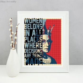 Ruth Bader Ginsburg, Plakati, Tiskanje Ženske Pripadajo Vse Kraje Odločitve Ponudbe Wall Art Platno Slikarstvo Sliko Dom Dekor