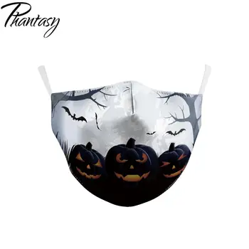 Phantasy Otrok Proti Prahu PM2.5 Obraz, Usta Halloween 3D Lobanje Natisnjeni Masko Dvojno Plast Usta-žarilna Večkratno uporabo