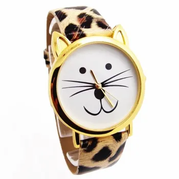 Vroče Prodaje Zlata Primeru Leopard Usnje Gledajo Ženske, Ženske Priložnostne Obleko Quartz Zapestje Gledati Relojes Mujer GO120