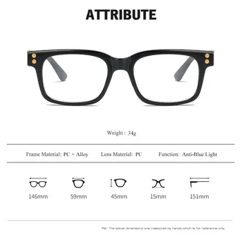 SHAUNA Anti-Modra Svetloba Retro Pravokotnik Očal Okvir Luksuzni Gothic Optičnih Slik Računalniška Očala