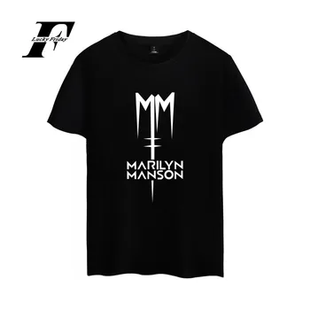 Top Rock band Marilyn Manson Bombaža T-shirt Tee SHIRT Industrijske Kovine Rock Band t majica Kratek Rokav, Rokav Moški Ženske Hip Hop