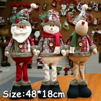 48 cm Snjegović Božič Santa Claus Jelenov Stoji Lutke Igrače Božični Okras Doma Stranka Dekoracijo Darilo
