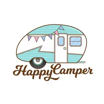 SZWL Smešno Avto Nalepke Happy Camper Vinil Nepremočljiva Auto Dodatki za Mercedes RV VAN JDM Anime Strip Predznak,13 cm*9 cm