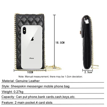 CICICUFF Majhne Messenger Vrečke za Mobilni Telefon Ovčje Usnje Kariran Dekle Crossbody Vrečko Verige Mehka Torba za IPhone XS