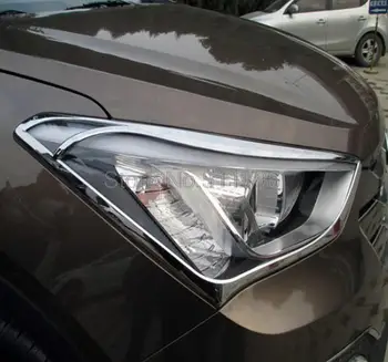 Za Hyundai Santa Fe ix45 2013 Chrome ABS Žarometov Lučka za Odtenek Prednji Luči Lučka za Kritje Auto Avto Glavo Svetilka Dihalne Zajema