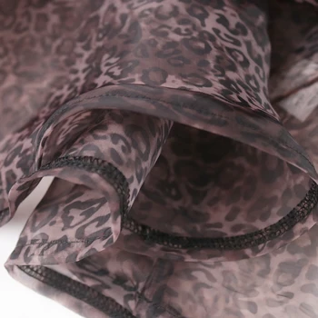 Ženske Pregleden Leopard Bluzo Vrhovi Majica Dolg Rokav Seksi Glej Skozi Urad Ženske 2021 Pomlad Poletje Nov Modni Lady Bluas