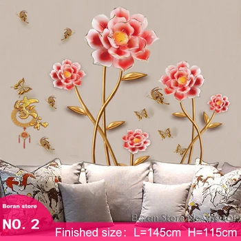 10 Različnih Stilov Cvetja Stenske Nalepke Pisane Lily Rose Doma Dekor za Kavč, TV Art Zidana DIY Vinil Stene Decals