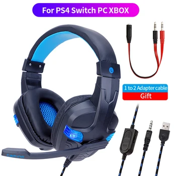 7.1 Za PS4 Xbox Gaming Računalnik Slušalke Igralec Žične Slušalke Z Mikrofonom 3.5 Jack Cosque LED USB Bas Cascos Za PC Telefon