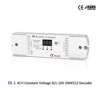 DL-L 4CH CV 0/1-10V DMX512 Dekoder DMX512, da 0/1-10V signal sprejemnika, krmilnik z digitalnim prikazom