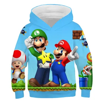 Mario brat Hoodies Dekleta otroška Majica Fantje Dekleta modni pulover s kapuco Otrok, Najstnik, oblačila Oblačila Otrok Šport