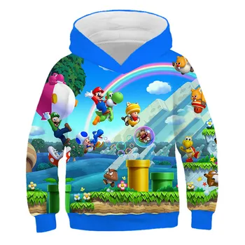 Mario brat Hoodies Dekleta otroška Majica Fantje Dekleta modni pulover s kapuco Otrok, Najstnik, oblačila Oblačila Otrok Šport
