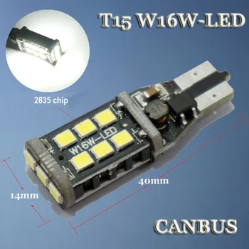 2pcs Canbus T15 W16W LED Žarnice Povratne Luči 2835SMD Avto VODILA Nazaj Do Zadnje Svetilke ForBMW Serije 5 E60 E61 F10, F11 F07 MiniCooper