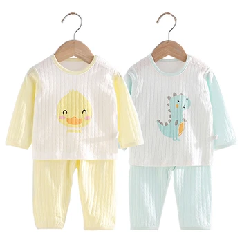 Pozimi Otrok Kompleti Oblačil Toplo Runo Pižamo Za Fante, Dekleta Zgostitev Otroci Dinozaver Sleepwear Baby Termično Spodnje Perilo, Pižame