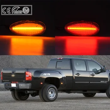 4pcs Spredaj+Zadaj LED strani marker svetlobe Jasno Objektiv Rumena/Rdeča NAM Različica Za Chevrolet Silverado GMC Sierra