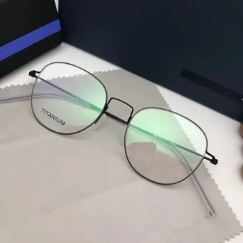 Retro Krog Titana Plinov Okvir Moških Ne Vijak Očala Za Kratkovidnost Optični Recept Očala Ženske Oculos De Grau
