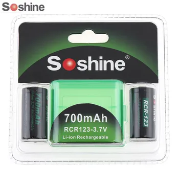 Soshine S5 2-Slot CR123A 16340 Polnilnik Soshine 2pcs RCR123 16340 700mAh 3,7 V Li Litij-ionska Baterija