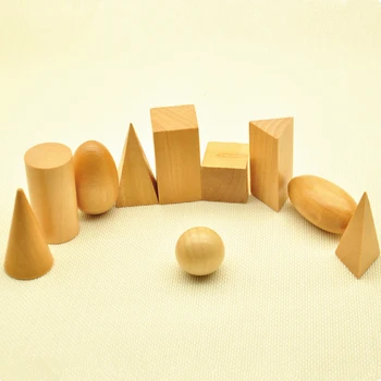 Montessori Materiali 10Pcs/Veliko Otroci Izobraževalne Aritmetično Igrače, Lesene Geometrijske Oblike Blokov Nastavite Matematiko Igrače