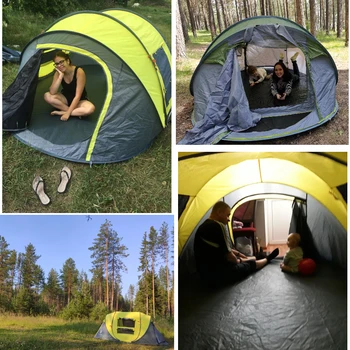 HUI LINGYANG vrgel šotor outdoor samodejno šotori metanje pop up nepremočljiva kampiranje, pohodništvo šotor nepremočljiva veliko družino odprt šotor