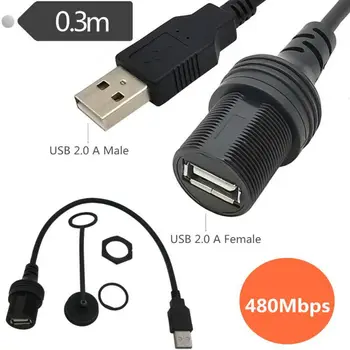 30 cm USB 2.0 Nepremočljiva Kabel, USB2.0 Moški Ženske Vode, ki so Dokaz Panel Mount Priključek kabel Podaljšek