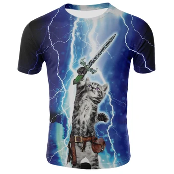 3D tiskanje T-shirt natisnjeni t-shirt za moške in ženske t-shirt za moške in ženske T-shirt risanke mačka smešno mačka luštna mačka