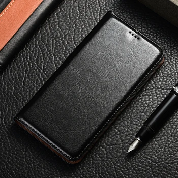 Razkošje Prave Usnjena torbica Za Samsung Galaxy Note 8 9 10 20 Plus S6 S7 Rob S8 S9 S10 S20 FE S21 Plus Nori Konj Flip Pokrov