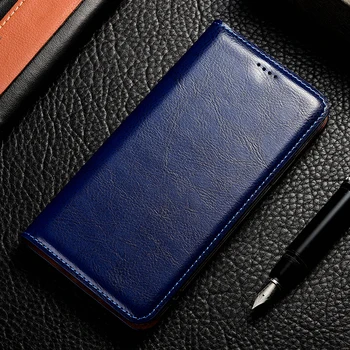 Razkošje Prave Usnjena torbica Za Samsung Galaxy Note 8 9 10 20 Plus S6 S7 Rob S8 S9 S10 S20 FE S21 Plus Nori Konj Flip Pokrov